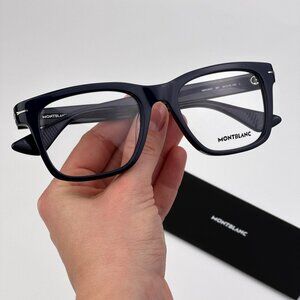 Montblanc Men Eyeglasses Blue Square Frame | Model MB0266O 007